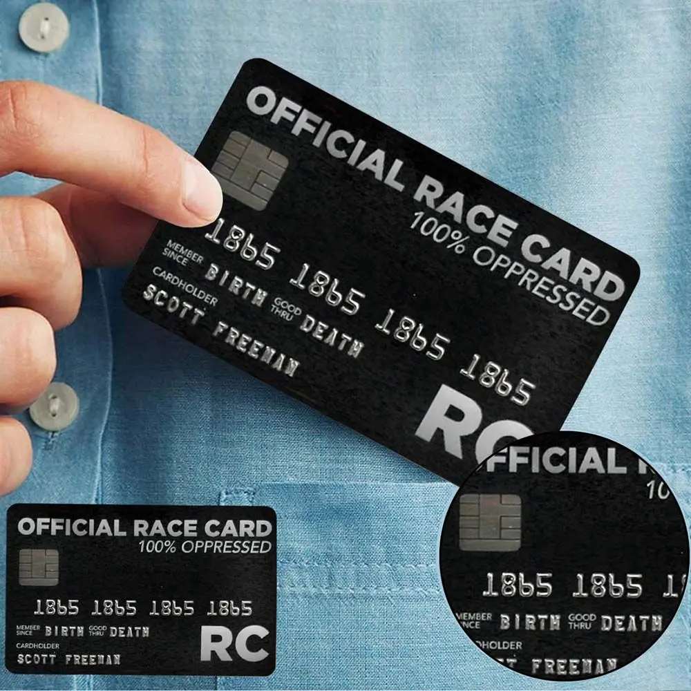 

Laminated Gift Black White Novelty Official Race Card Trumps Everything Card Privilege Card Credit Card