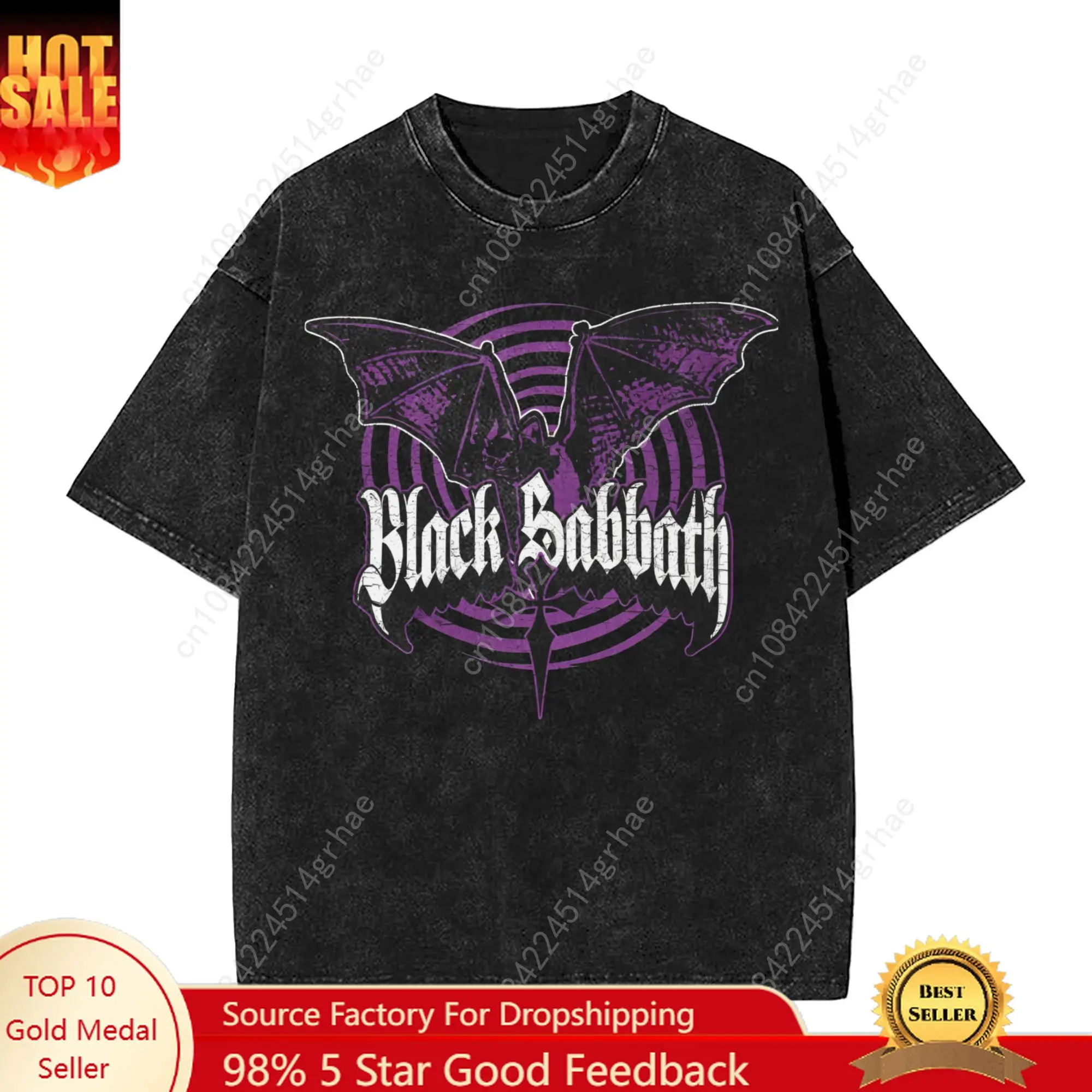

Black Sabbath Printed 100% Cotton Men's Summer New Style Pure Cotton Crew Neck Slim Short-sleeve T-shirt Plus Size