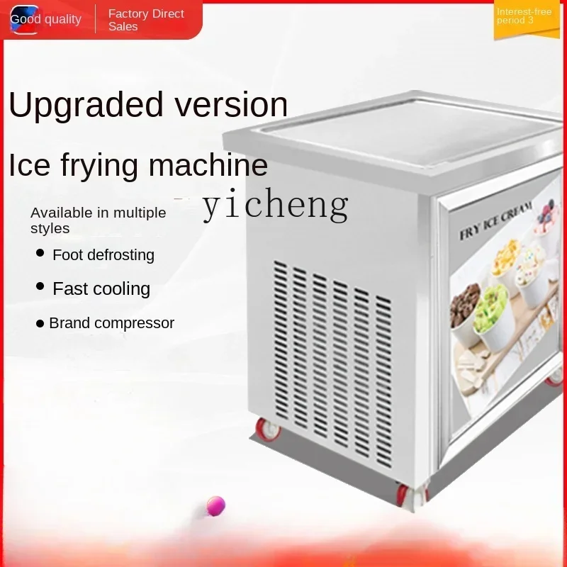 Hot sales ZF Fried Ice Machine Commercial Fried Yogurt Machine Single and Double Pot Fried Ice Cream Roll Machine Stall
