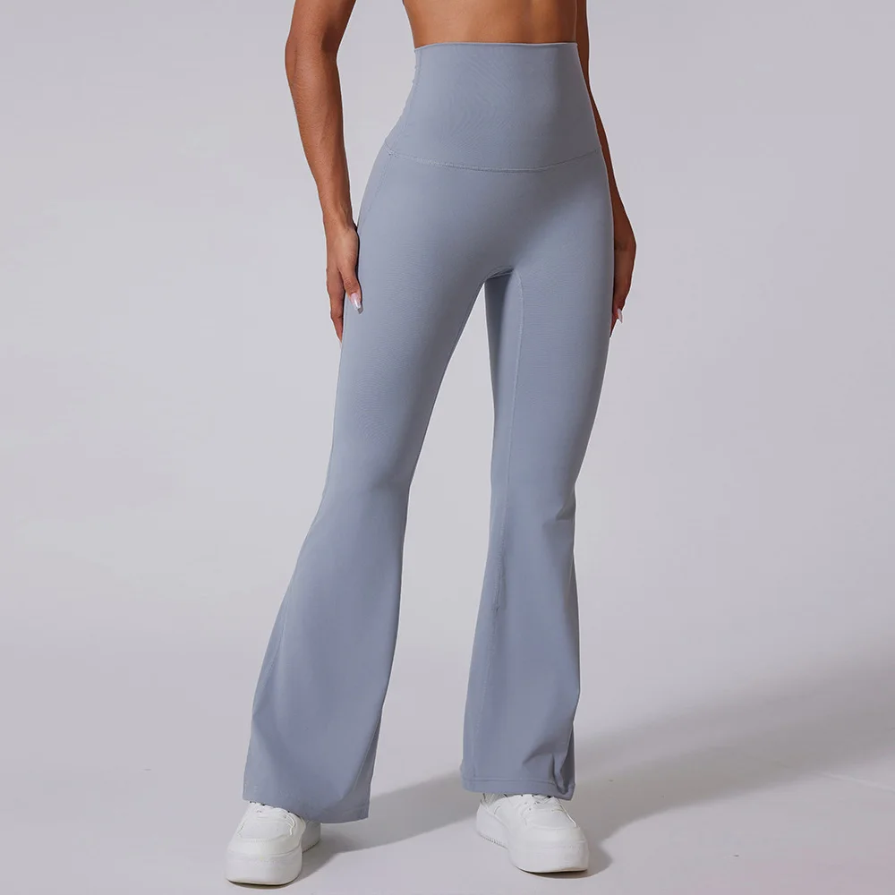 

yoga pants flare Women high waist Naked Waist Cinching Hip Lifting Fitness Exercise Elastic Bell Bottom Outdoor Wide Leg Pants