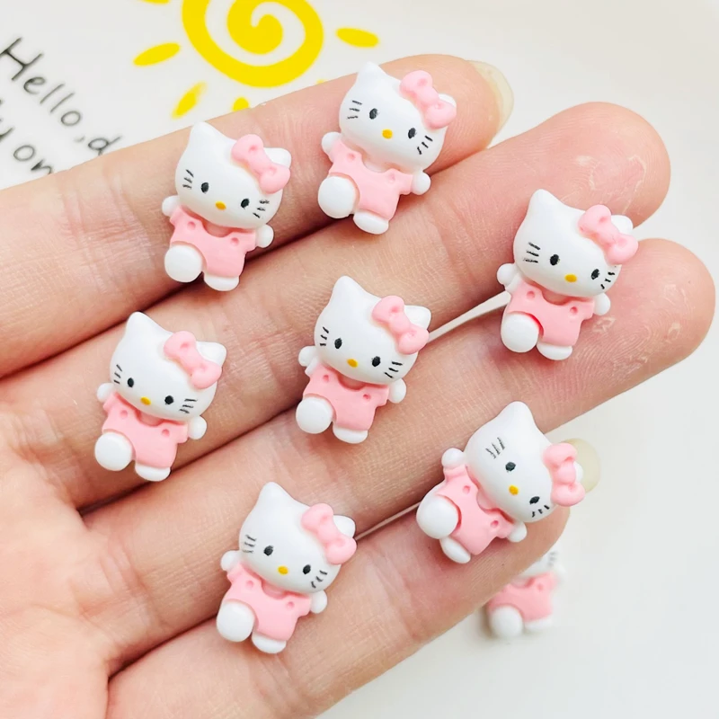 20 Pcs New Cute Cartoon Animal Kitten Resin Cabochon Scrapbooking DIY Jewelry Hairpin Craft Decoration Accessories 