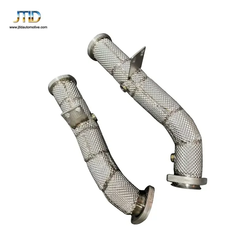 JTLD Premium Quality Precision Pipe Structure Front Exhaust Pipe with Heat Shield for Mercedes C450 E400 E450 C43 M276 Engine