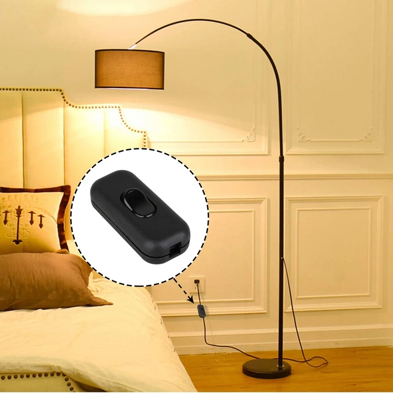 RISE-5Pcs 인라인 스위치 어뢰 스위치, 6 Amp 램프 스위치, 인라인 로커, AC 250V 교체 인라인 코드 스위치