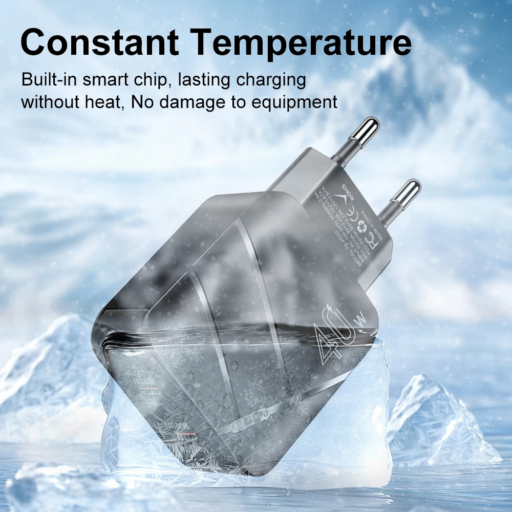 شاحن سريع يو إس بي سي مزدوج PD ، شاحن نوع سي ، محول آيفون ، هاتف وسامسونج ، إجمالي 40 واط