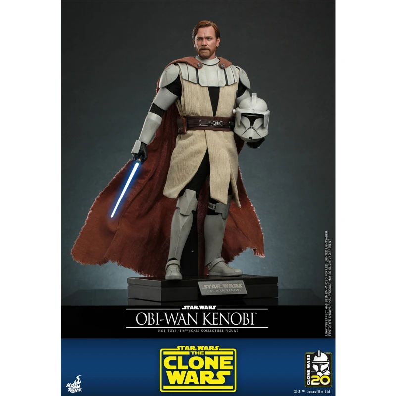 In Stock HotToys TMS095 Obi-Wan Kenobi Star Wars The Clone Wars 1/6 Animation Action Figure Toy Gift Model Collection Hobby