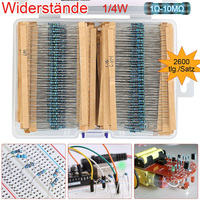 2600pcs Resistor Assortment Kit Metal Film 0.25W 1/4W Resistance 130 Values Resistors Assorted Pack Kit PTC UHF Electronic Tools