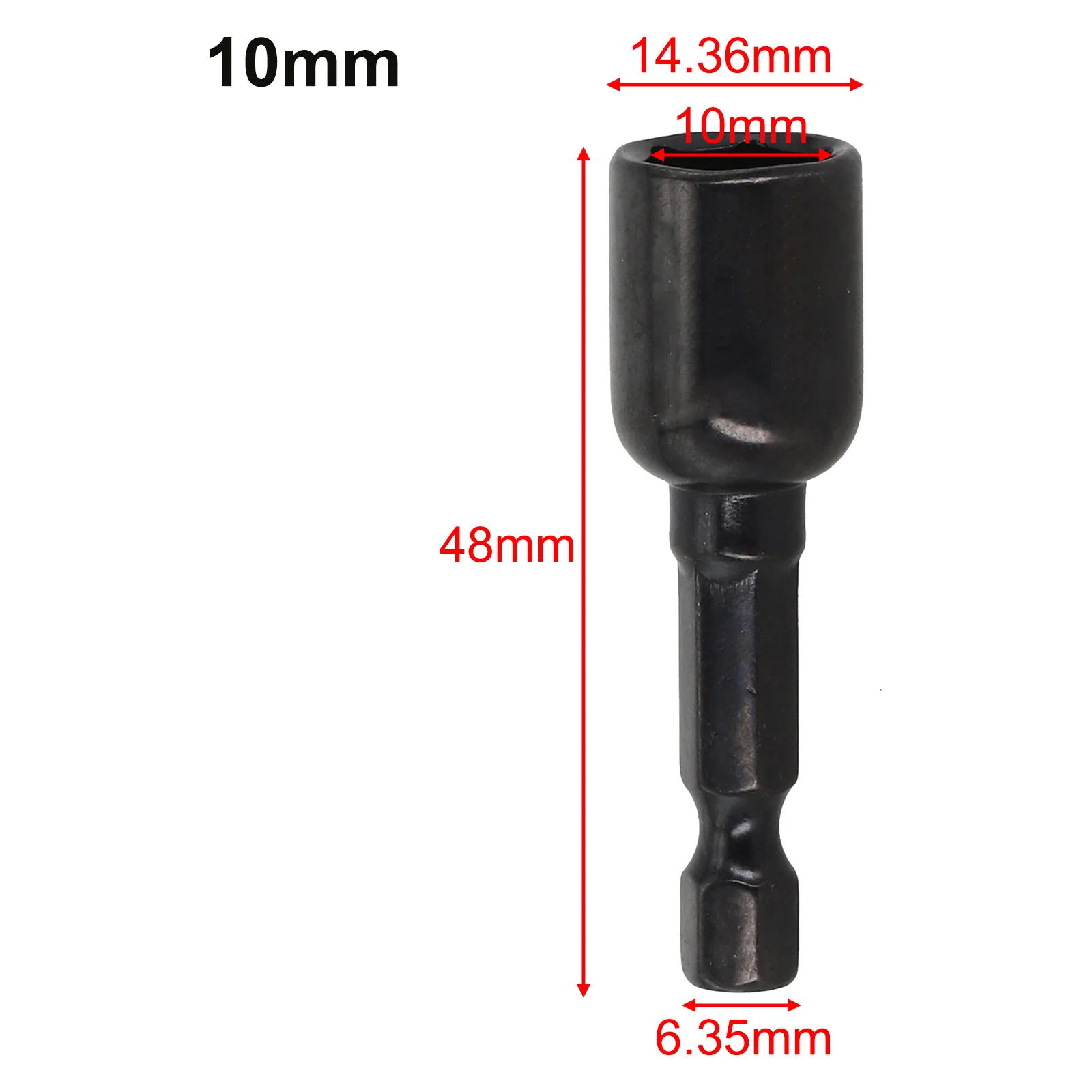 Porca magnética Chave De Fenda Bit Hex Shank Adaptador, Chave Soquete, Oficina Ferramentas Manuais, 48mm, 60mm, 1Pc