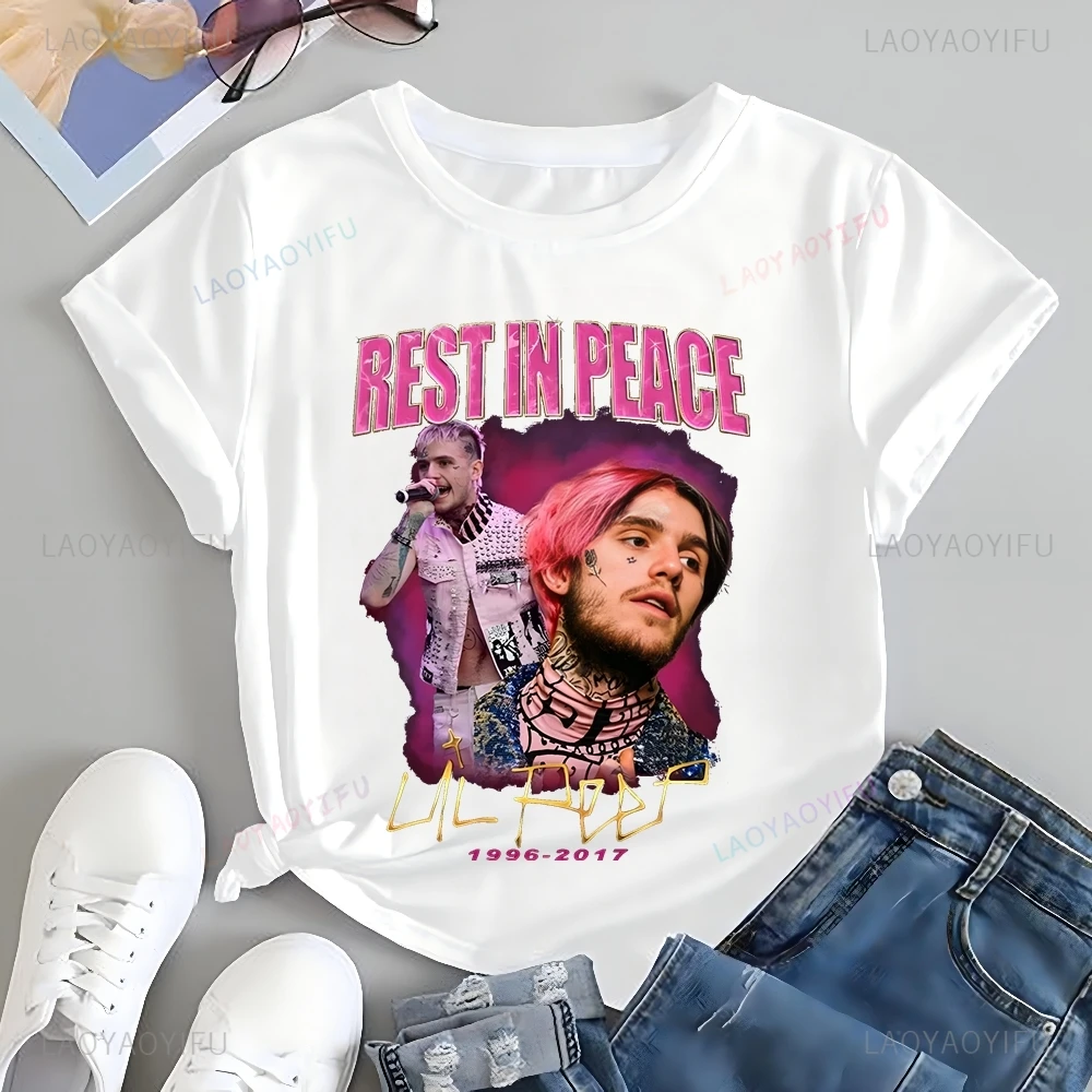 Stylish Vintage LIL PEEP Rapper Printed T-shirt Top LIL PEEP Trend Harajuku Short Sleeved Unisex Shirt Graphic Oversized T-shirt