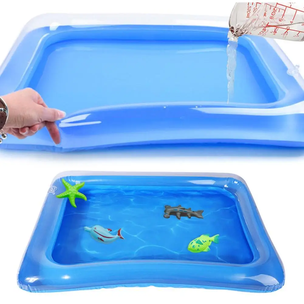 Water Sensory Play Mat Thickened Inflatable Water Mat For Cat Dog Playmat With Fish Sea Ocean Theme Cooling Mat Pets Accessories