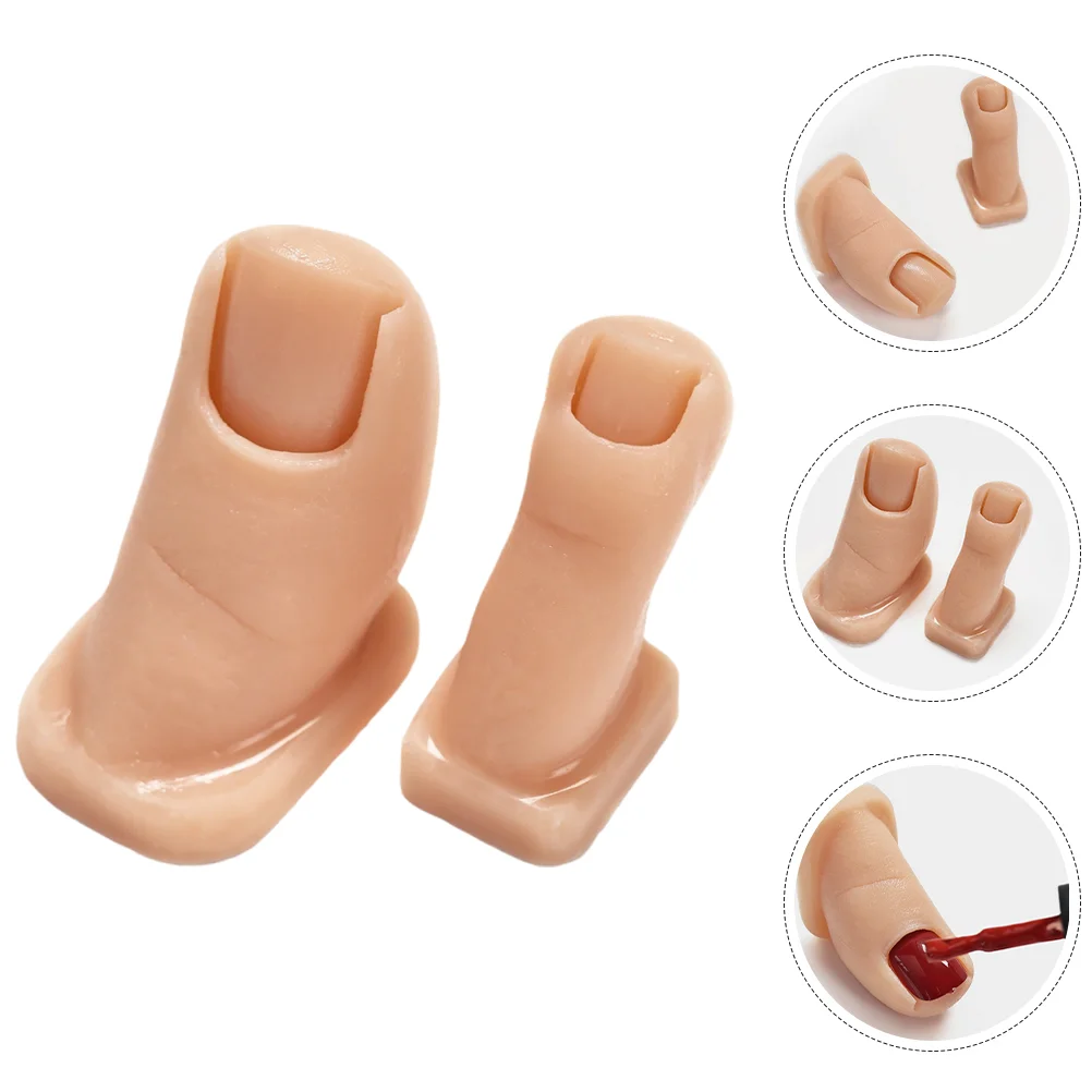 

2 Pcs Manicure and Toes Fake Foot Hands for Nails Practice Finger Two Piece Suit Silica Gel Feet Mannequin