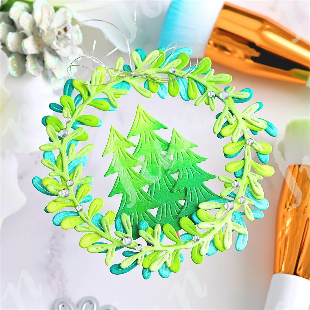 Tied with Cheer Die & Stencil Bundle Scrapbook Layered Stencils Drawing Coloring Greeting Card DIY Cut Dies Handmade