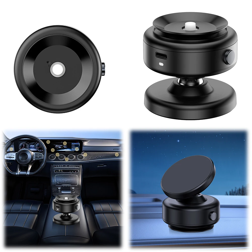 Electric Vacuum Magnetic Car Phone Mount 360° Rotating Car Magnetic Vacuum Adsorption Phone Bracket for Car Dashboard