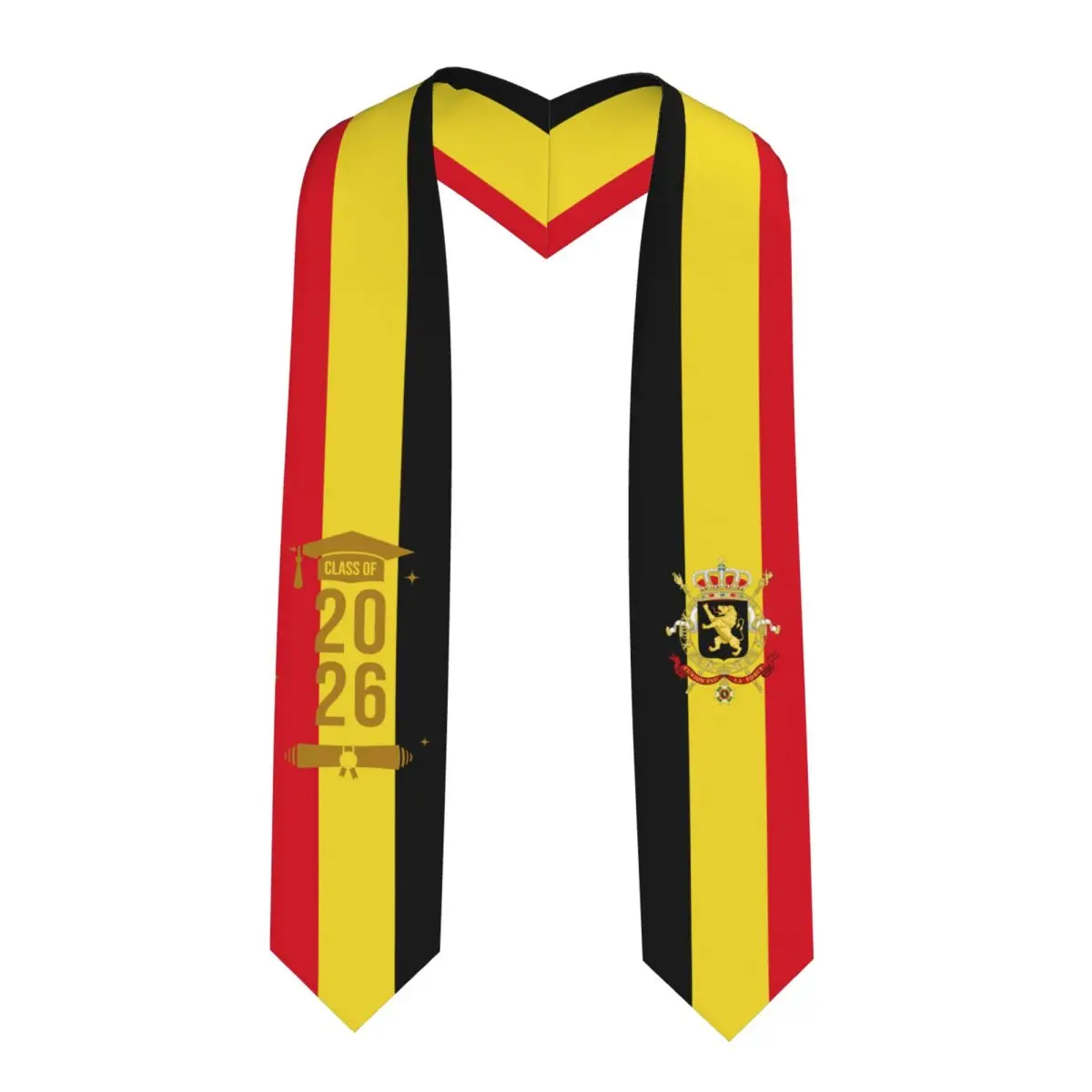

Class Of 2026 Belgium Flag Graduation Stole Sash Scarf For International Students Proud 183CM Long