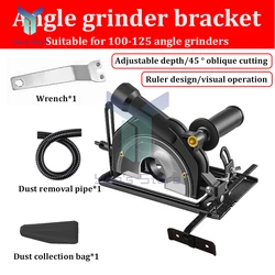 Hand Angle Grinder Converter To Cutter 40mm Depth Adjustable Grinder Bracket To Cutting Woodworking Table Tool with Guide Ruler