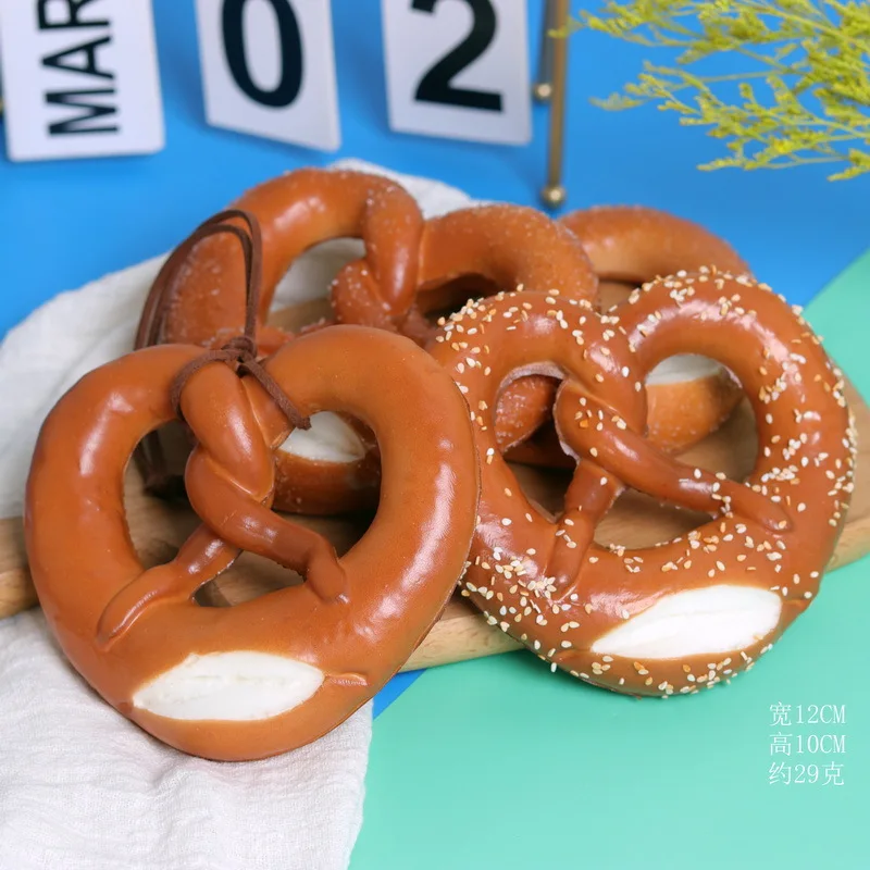 خبز الوليد المزيف بعقدة مسبقًا على شكل خبز الخبز المحمص الفرنسي نموذج الطعام مشهد المطبخ الإبداعي محاكاة المفروشات المنزلية اطلاق النار ديكور المنزل #4