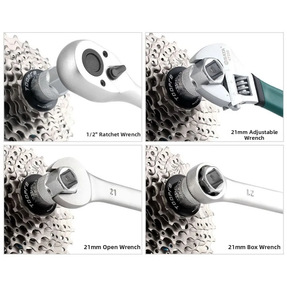 Silver Flywheel Disassembly Tool Deepen High Carbon Steel Cassette Lockring Removal Tool Lengthen Guide Pin Bike Repair Tool