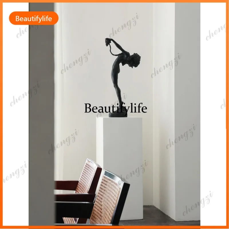 A73 Western classical figure sculpture medieval art antique copper resin light luxury ornament