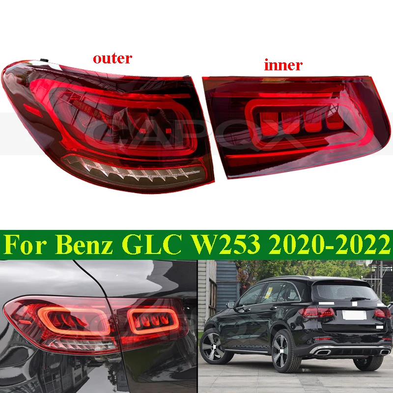 

CAPQX Rear Bumper Tail Light Tail Lamp For Benz GLC W253 2020-2022 Taillight Taillamp Brake Stop Light Rear Turn Signal Light