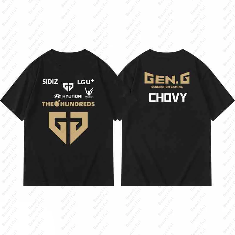 New Style Geng Team Uniform S13 Global Finals Gen.G Hero Lol League Short-Sleeved Men And Women T-Shirt Causal Style T-shirts