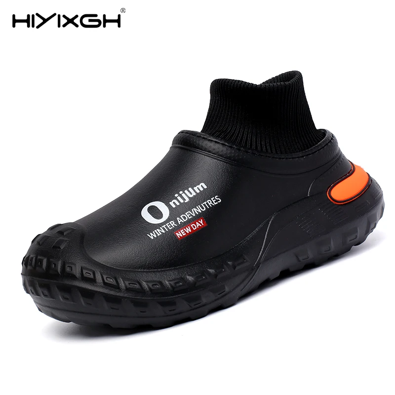 

Новые зимние мужские плюшевые тапочки на каблуке, уличные домашние непромокаемые нескользящие повседневные теплые ботинки, тапочки шеф-повара, мужская хлопковая обувь