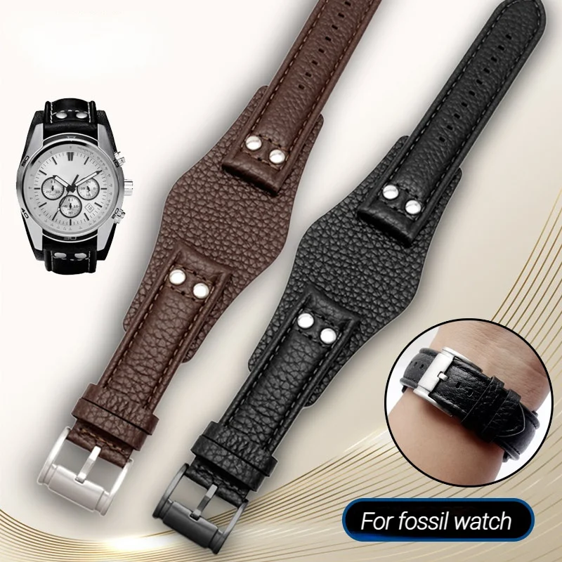 General retro handmade leather watch band 22mm for fossil CH2564/2565 FS4813 ME3102 man's watch belt