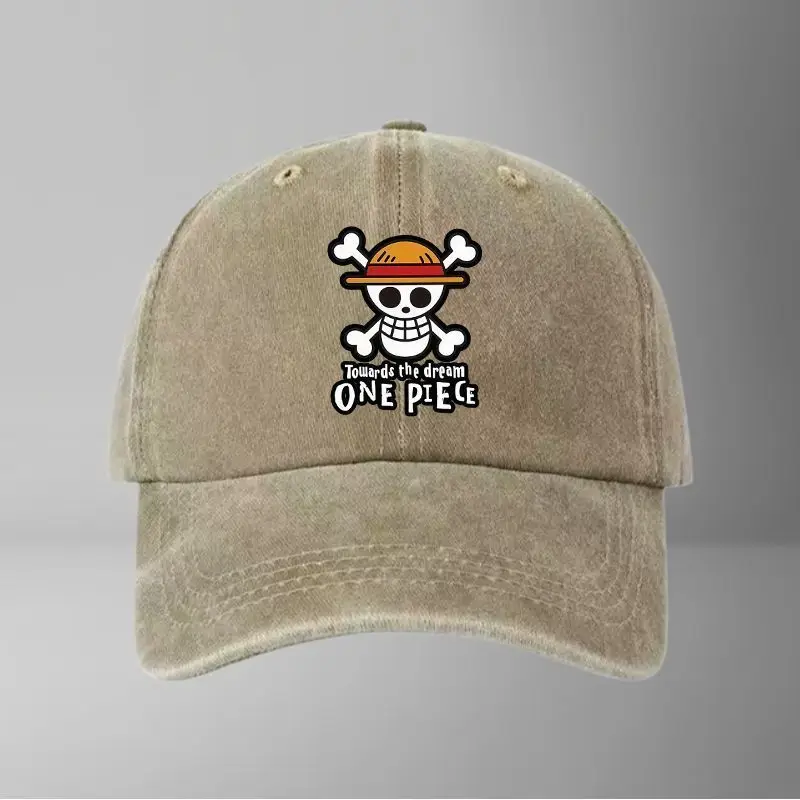 One Piece bedruckte Baseballkappe aus weicher Baumwolle, Cartoon-Anime-Unisex-Schirmmütze, Sonnenschutz, Sonnenschutz für den Außenbereich, Freizeitmütze, Geschenk
