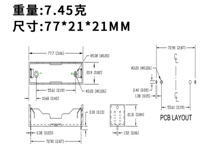 Batteriebox aus Kunststoff, DIY-Batteriehalter, Aufbewahrungsbox für 1 einzelne 18650 3,7V Batterie (ohne Batterie) – Detail 6