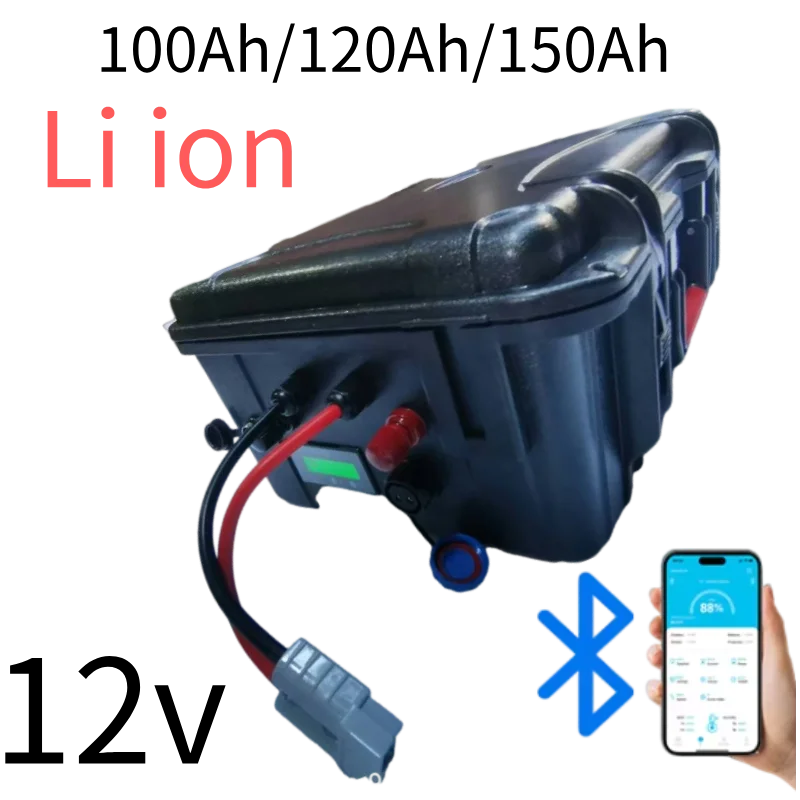 12V 100Ah 120Ah 150Ah LiFePO4 Lithium Battery - Rechargeable Deep Cycle Battery System for RV Camping Power Bank