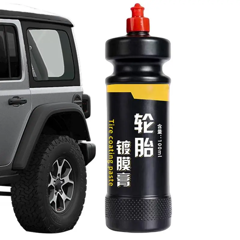 Wheel Shine for Car Tires 100ml Coverall Tire Shine Gentle Tire Polish Waterproof Tire Dressing Paste Tire Gloss Wax Tire Care