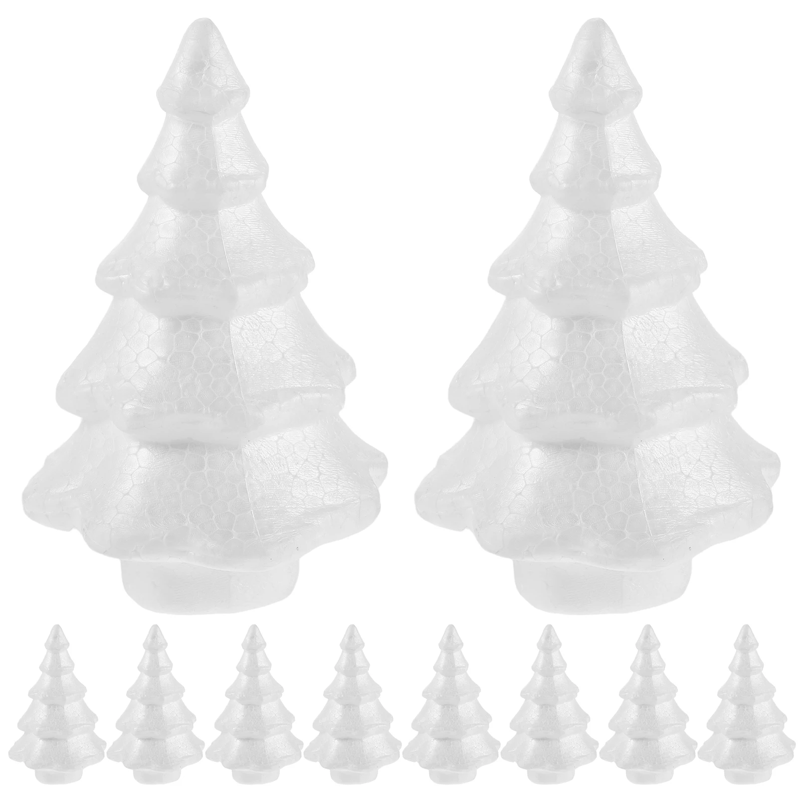 

10pcs 150mm Christmas Tree White Foam Polystyrene Cone Solid Craft Cone Shapes Blank Tree Form For Tabletop Holiday Decoration
