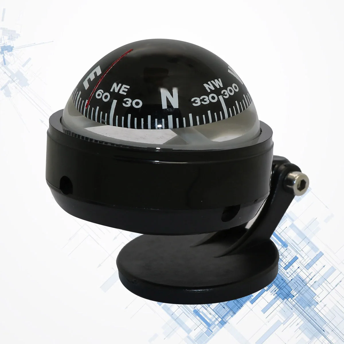 

Car Compass With Reversed Magnetic Steel For Accurate Direction Pointing Declination Adjustment Function Durable Dashboard