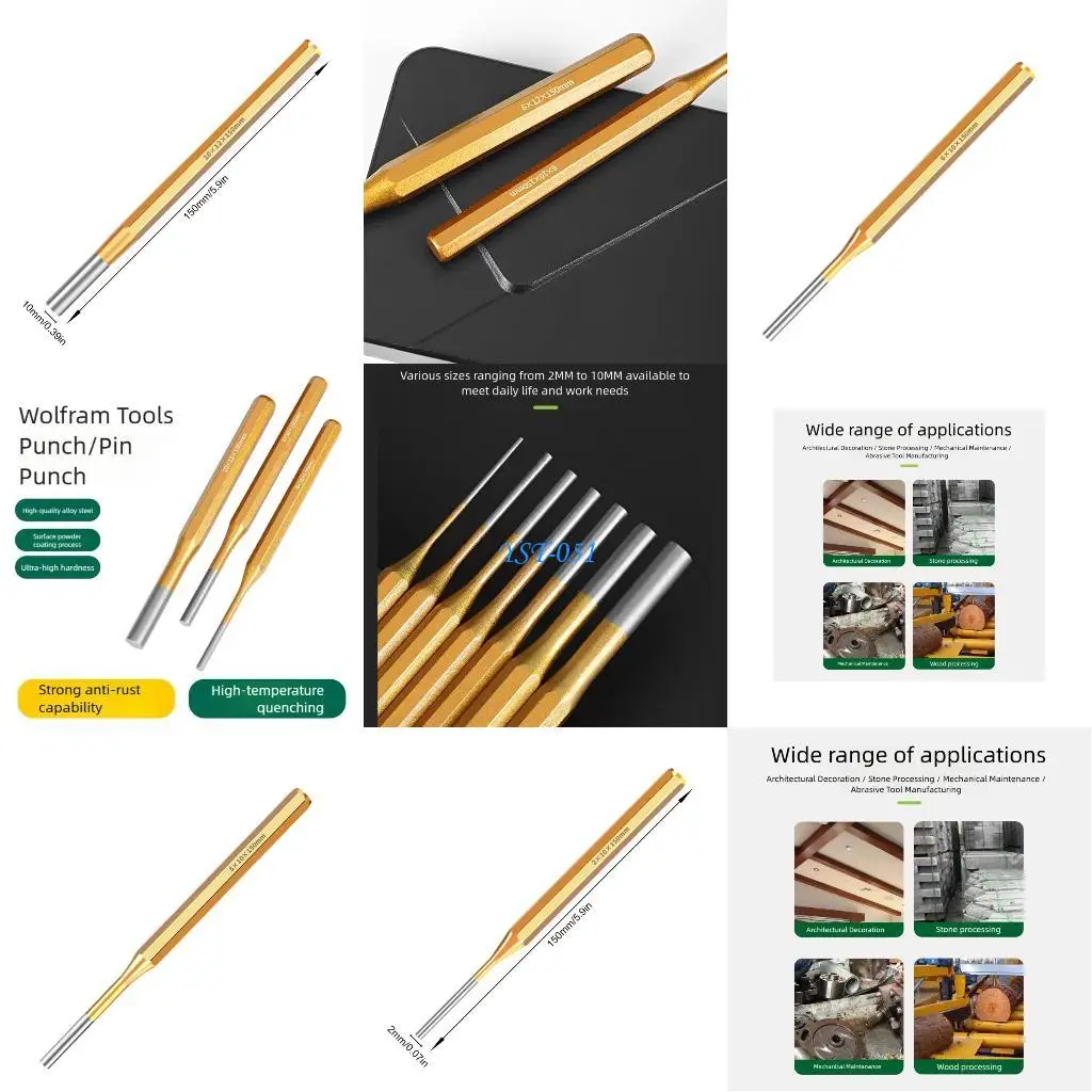 

E15A Precisions Brass 1/4" Drive Pin With Protective Coating For Industrial Impact Resistance