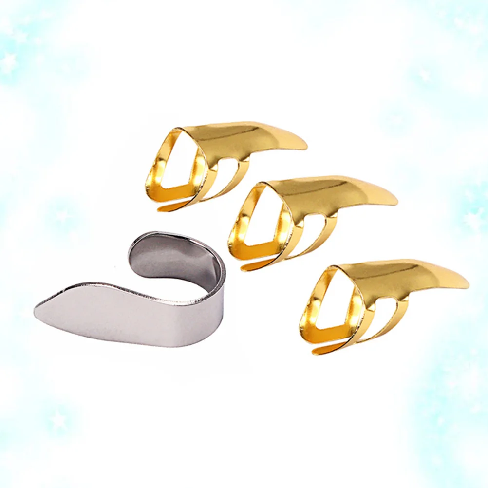 

4Pcs Thumb Finger Picks Stainless Steel Ultra Thin Lightweight Durable Guitar Bass Playing Golden Silver Finger Picks