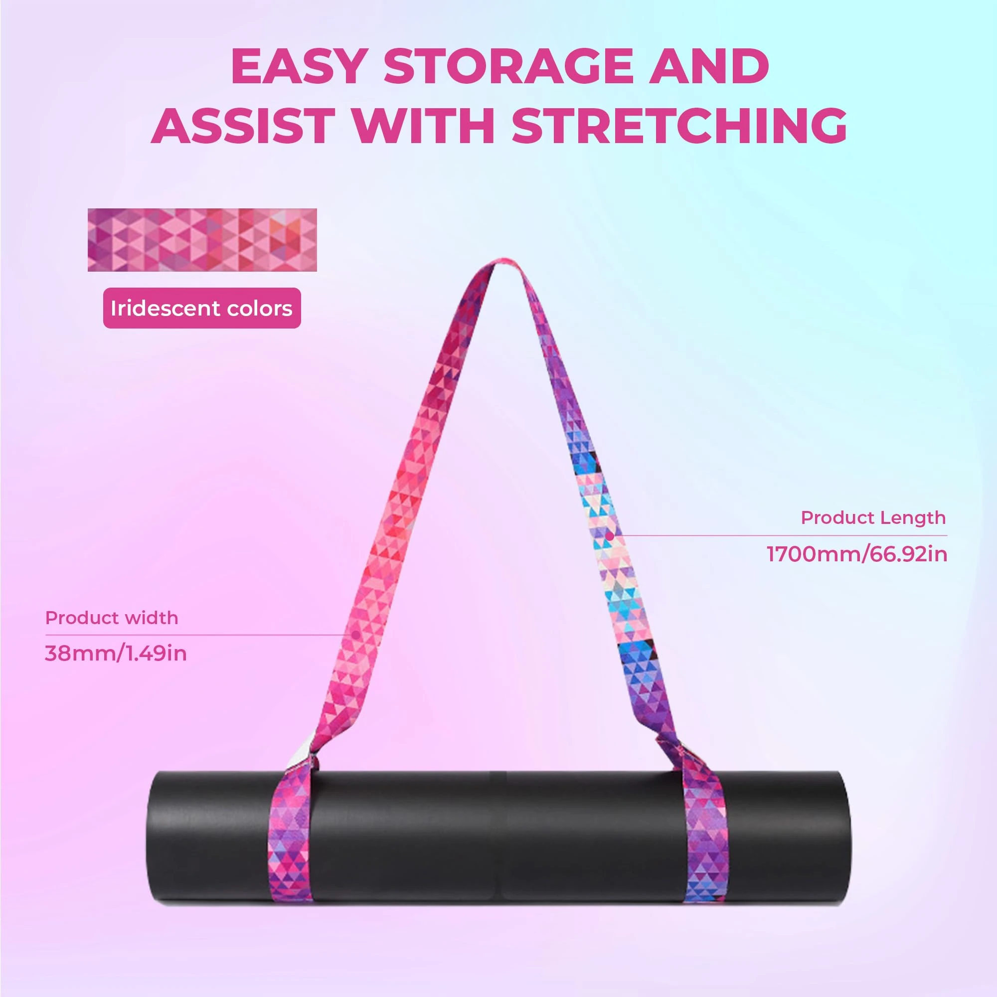 1pc Yoga Mat Straps, Adjustable Nylon Carrier for Yoga Mat, Strong and Sturdy Yoga Mat Harness Strap Sling, Exercise Mat Strap