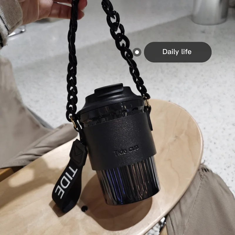 Camping Direct Drinking Water Bottle Pp Material Convenient To Carry Leather Sleeve Locking Shoulder Water Bottle with Holder