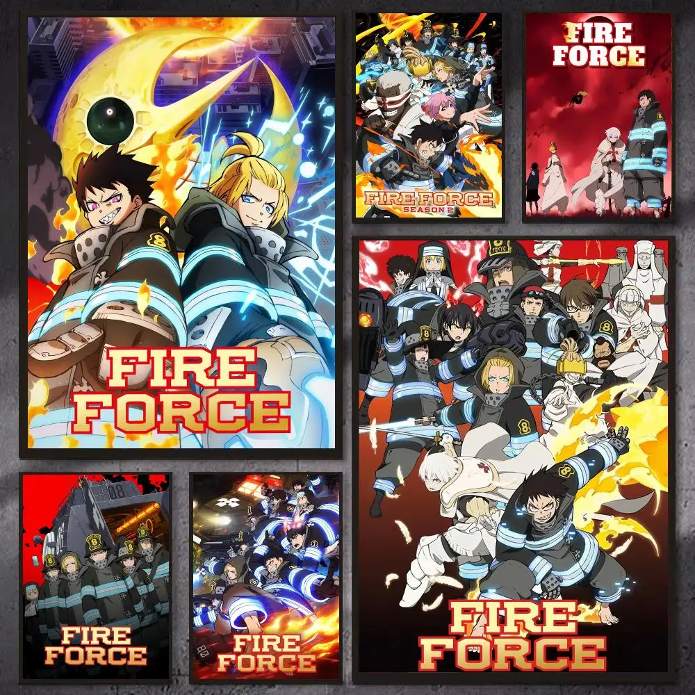 Popular Shonen Anime F-Fire Force Poster PP Wall Decor Posters Celebrity Art Prints Aesthetic Wall Art Bedroom Office Home Gift