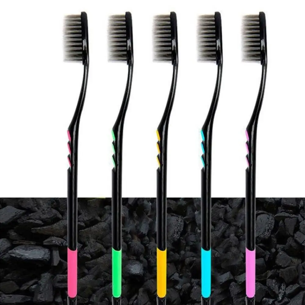 10Pcs Soft Bristle Manual Toothbrush Set Compact Head Colorful Cleaning Tooth Brush Black Hair Durable Travel Toothbrushes Adult