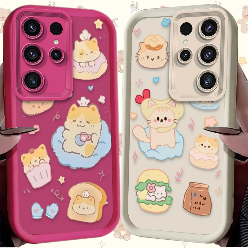 

Мягкий чехол для телефона с милым мультяшным медведем для Samsung Galaxy S24 S25 S23 Ultra S22 S21 Plus FE A36 A56 A26 A16 A06 A15 A25 A35 A55 5G