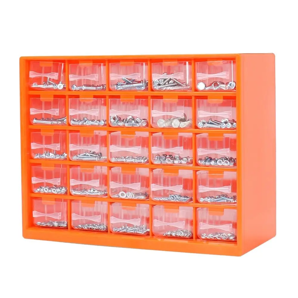 

Durable 25 Multi-grid Drawer Parts Box Plastic Sufficient Space Component Box Visible Components Storage Tool Box Small Craft