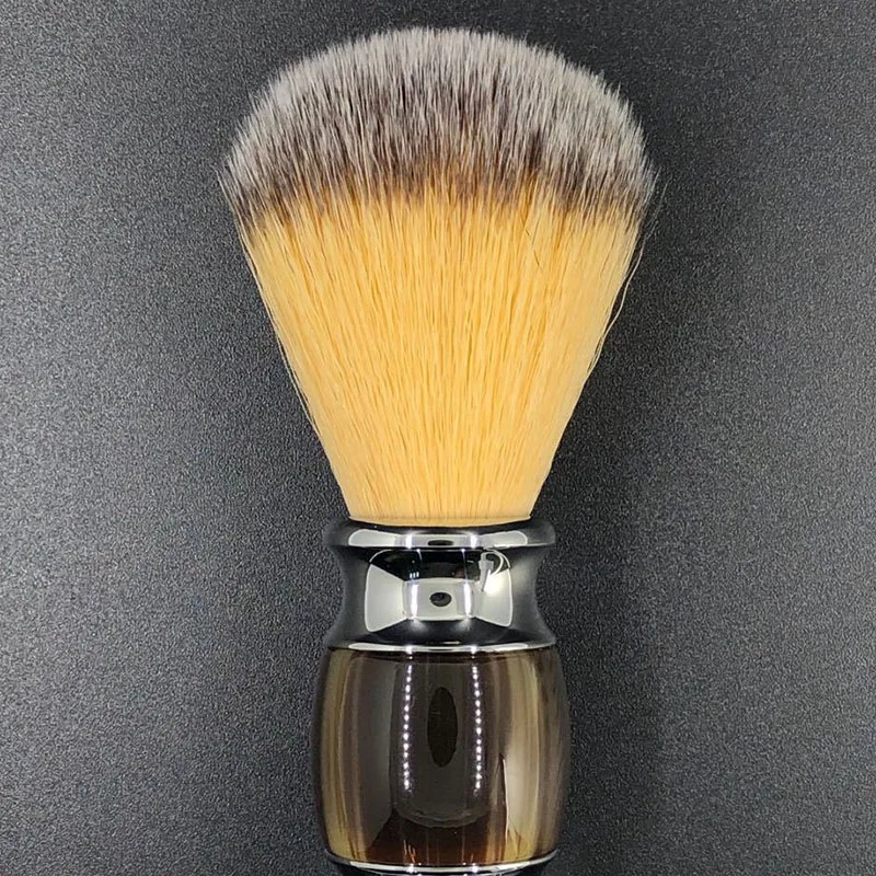 Pennello da barba sintetico pennello da viaggio con manico in resina resistente, bene con crema di sapone da barba per uomo Wet Shave