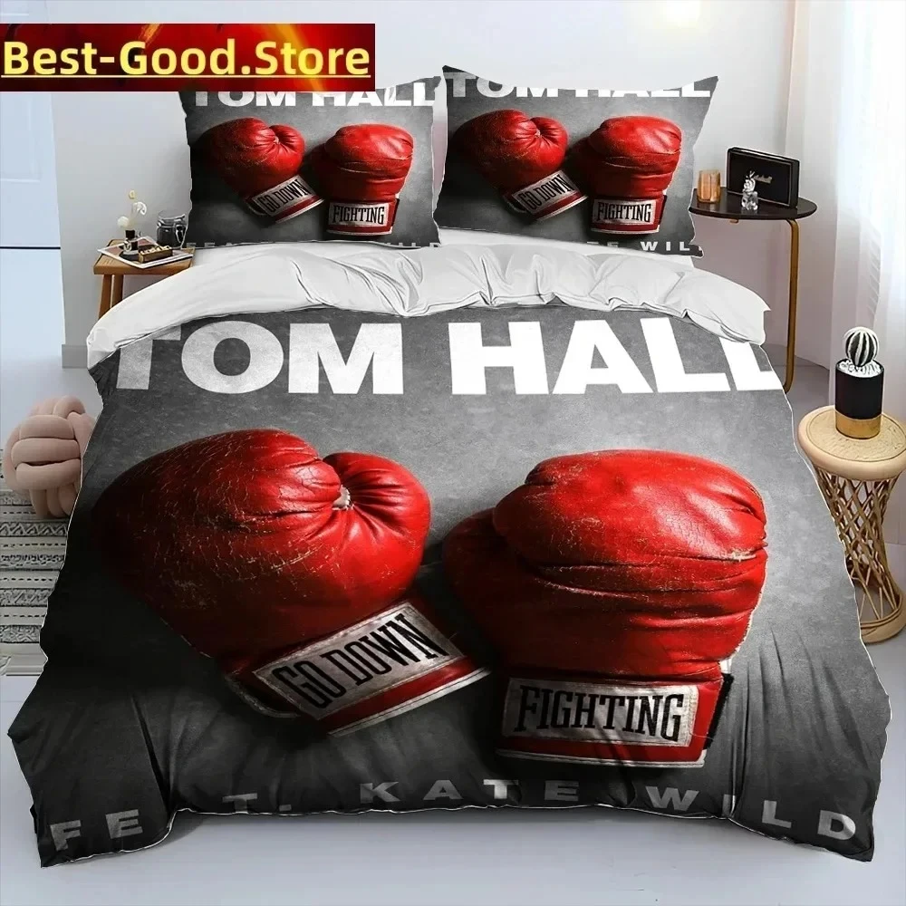 복싱 글러브 복서 파이트 침구 세트 프린트 침구 세트 베개 커버 포함 침대 이불 커버 부드러운 싱글 더블 퀸 슈퍼 킹 사이즈