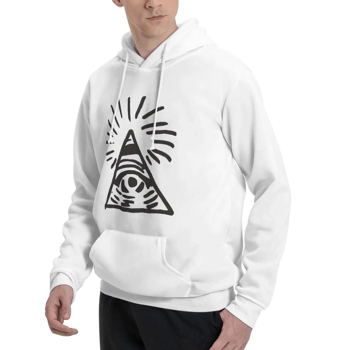 Iluminati Hoodie Pria Wanita, Sweatshirt tanda hidup aneh Pullover ukuran besar musim gugur