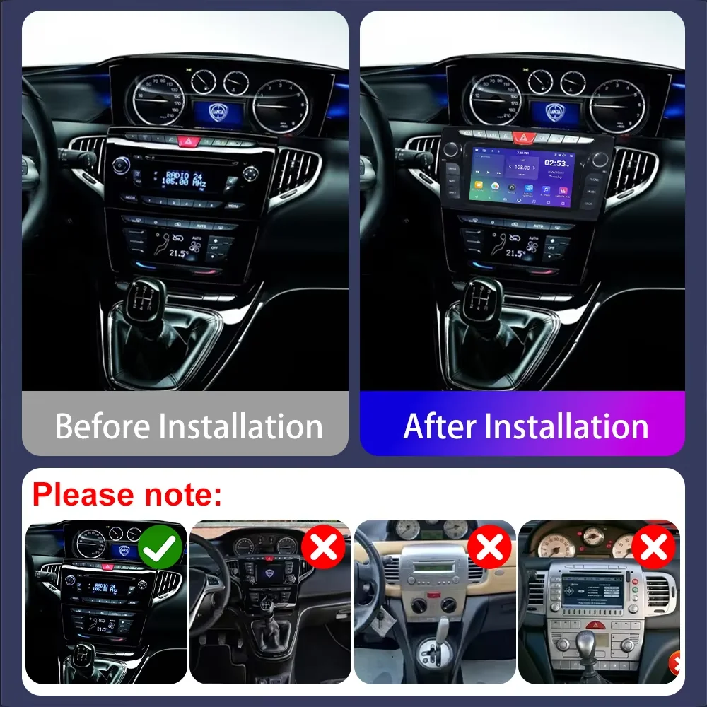 Android 15 Car Radio For Lancia Ypsilon 2011-2016 7inch 1024*600 Carplay Auto Multimedia Stereo GPS Navi Intelligent 8Core IPS