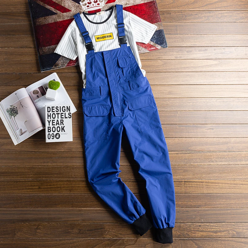 

Summer Thin Qui Dry Casual Bib Pants Men's Bar Blue Jeans Waist Apron Lightweight Comfortable Breathable Stretchy Cargo