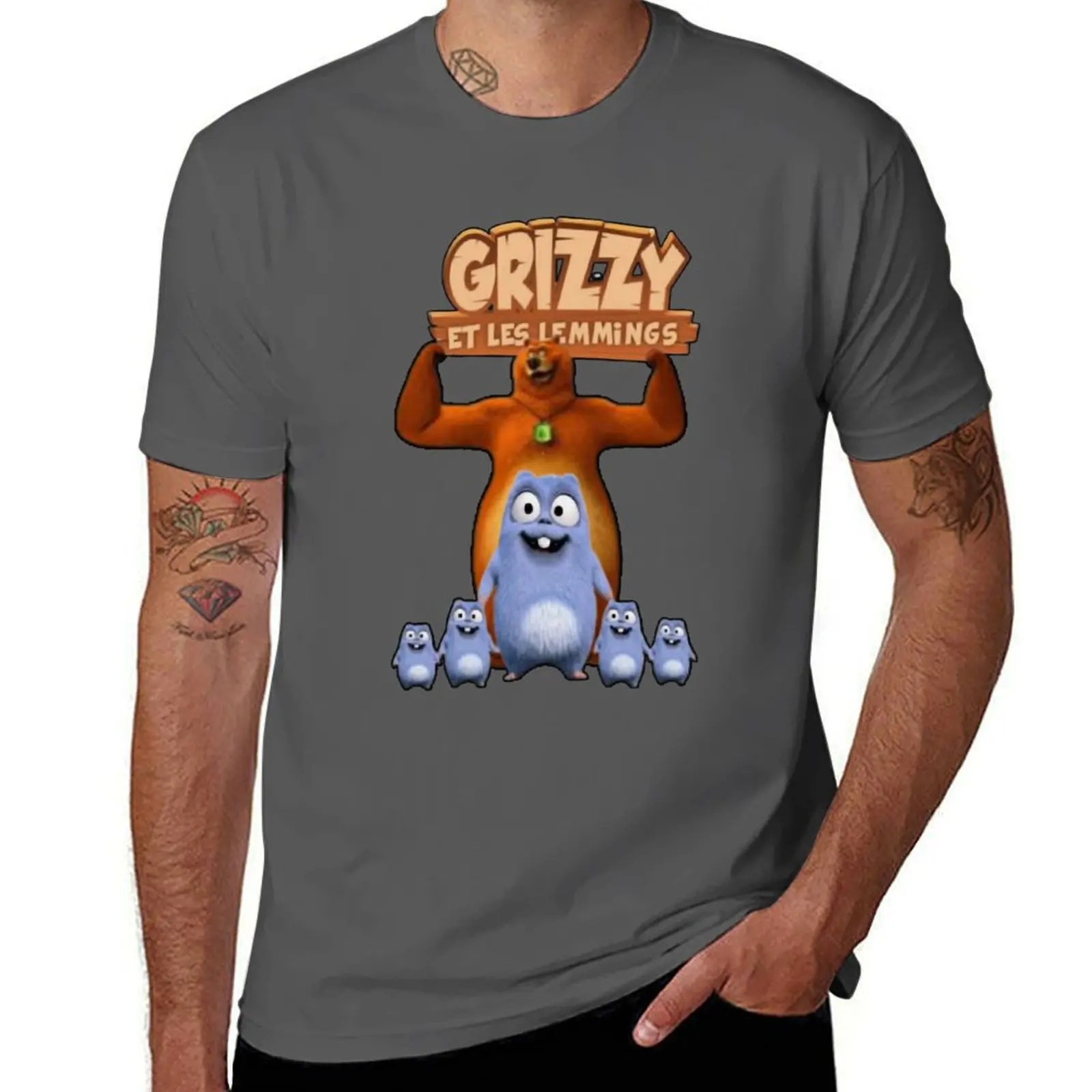 

Grizzy and lemmings T-Shirt All Weather Casual Short Sleeve