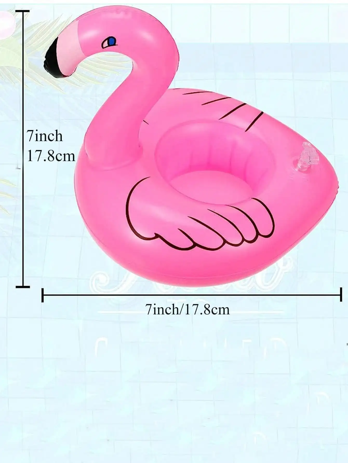 Inflatable floating flamingo drink stand, swimming pool floating coaster drink can cup and Bottle Cup holder swimming pool party