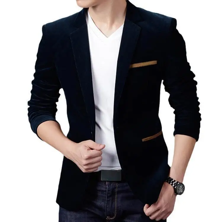 

Men's Corduroy Suit Jacket Slim Fit Casual Business Style Other Material 100% Children Suitable for All Seasons