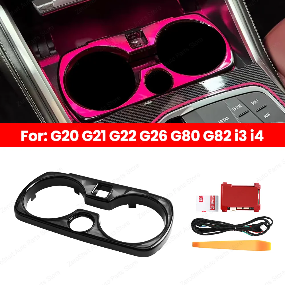 

NEW Crystal Cup Holder Light Ambient Lighting For BMW G20 G21 G22 G23 G26 G80 G82 G83 I3 I4 Automotive Interior Supplies