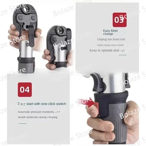 LS-1525 Mini Battery Pipe Crimp Tool, Pipe Crimping Tool para Piping System, Copper Fittings, Multicamadas Pex, Alicadores Elétricos de Friso 6 principais vendas alicates de cravar multicamada - №1