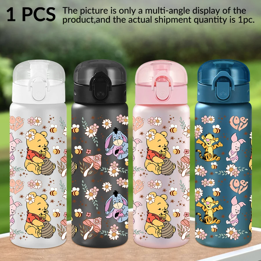 

1Pc Disney, Bear, Bee, 26oz Plastic Water Bottle Sports Water Cup with Lift Rope Birthday/Back To School Gift